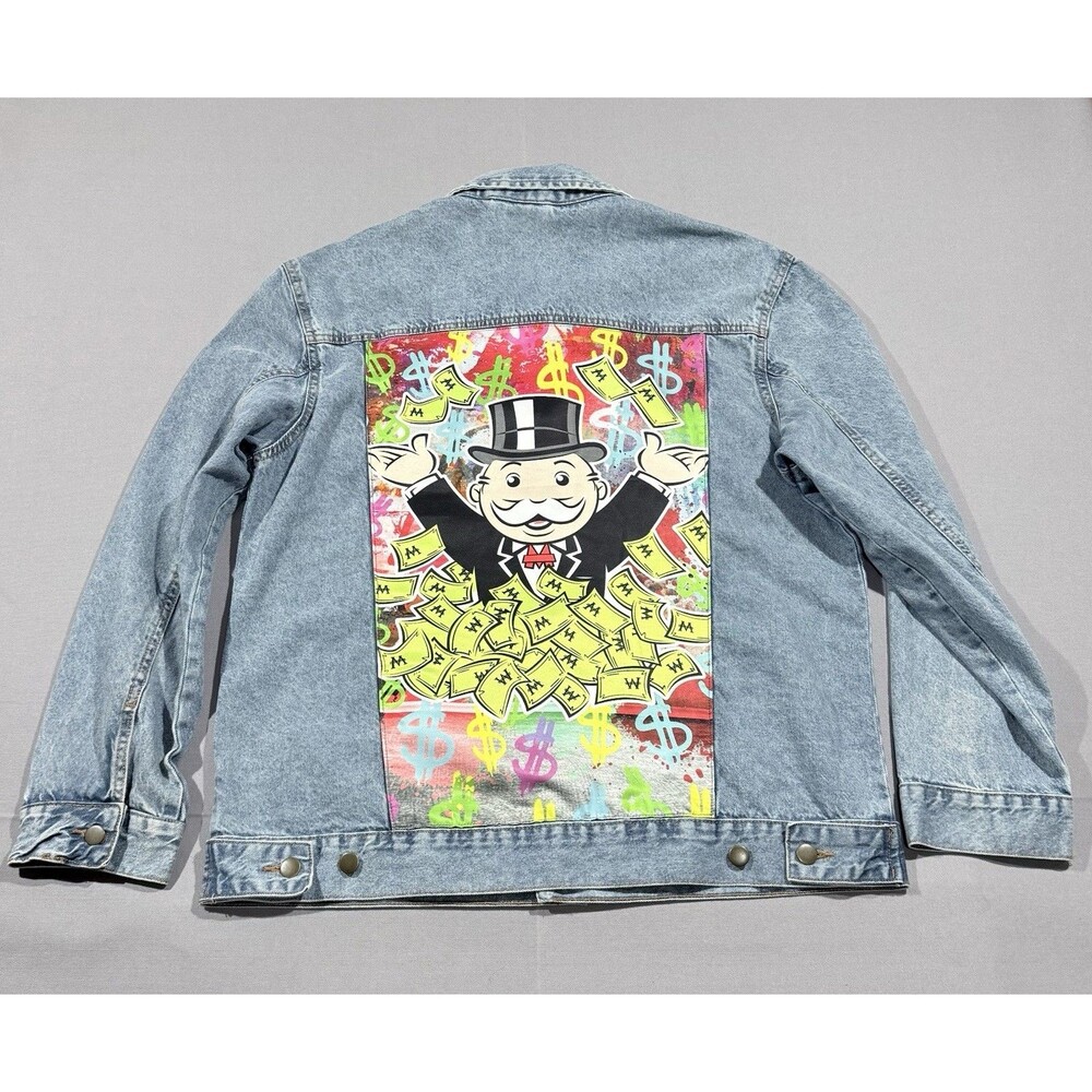 Monopoly Rich Uncle Pennybags Denim Jean Jacket XLarge Rare